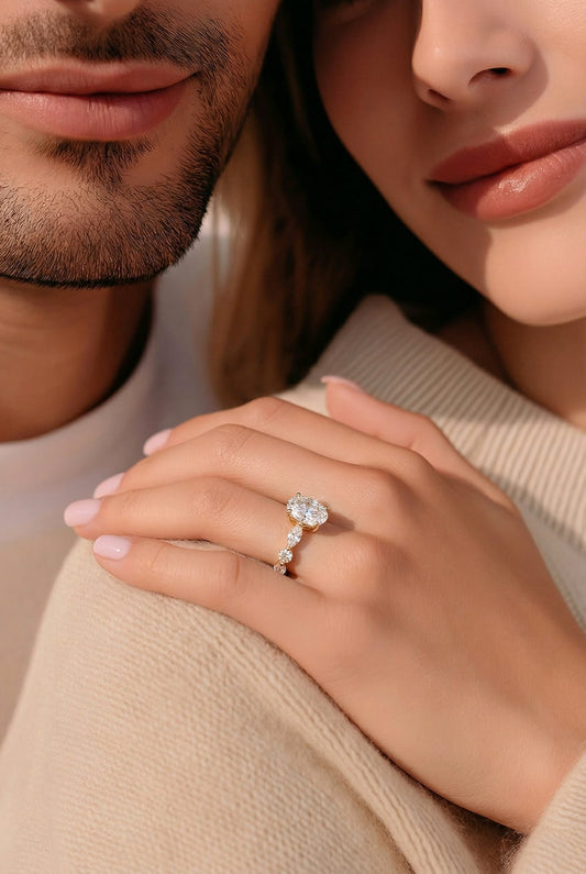 Romantic Oval Diamond Ring
