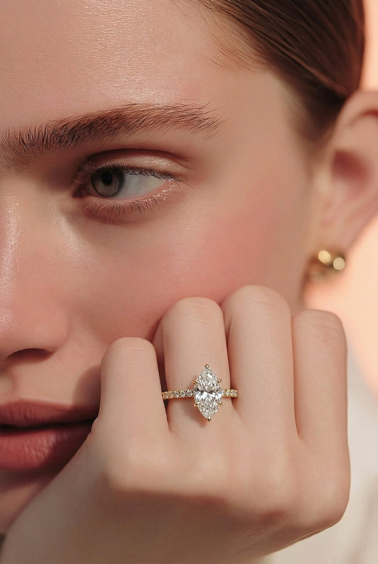 Side Stone Lab Diamond Ring