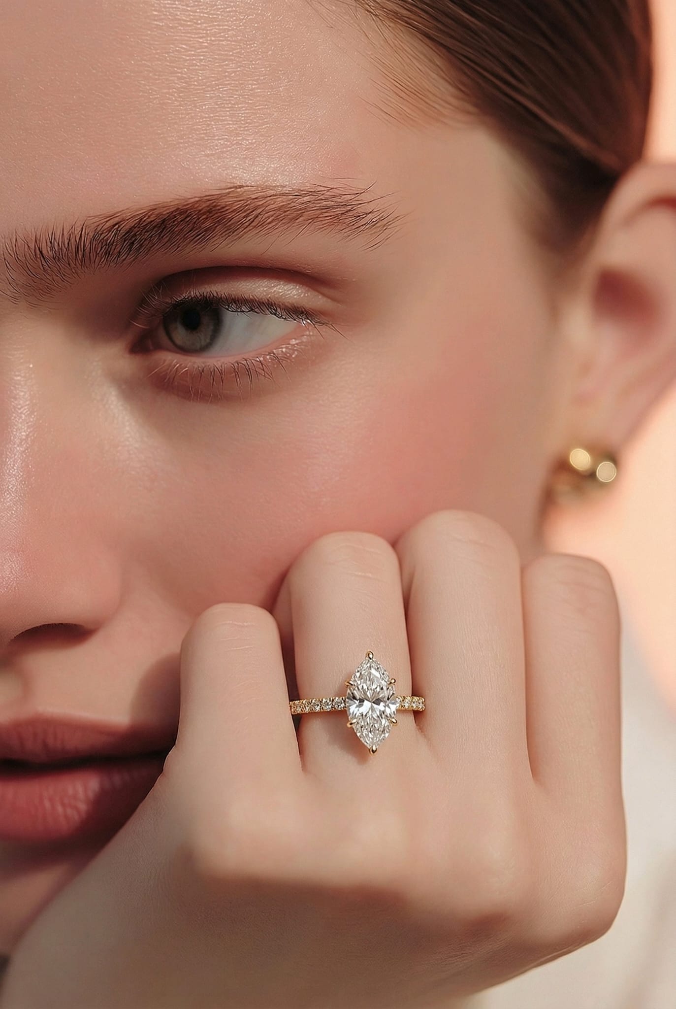 Side Stone Lab Diamond Ring