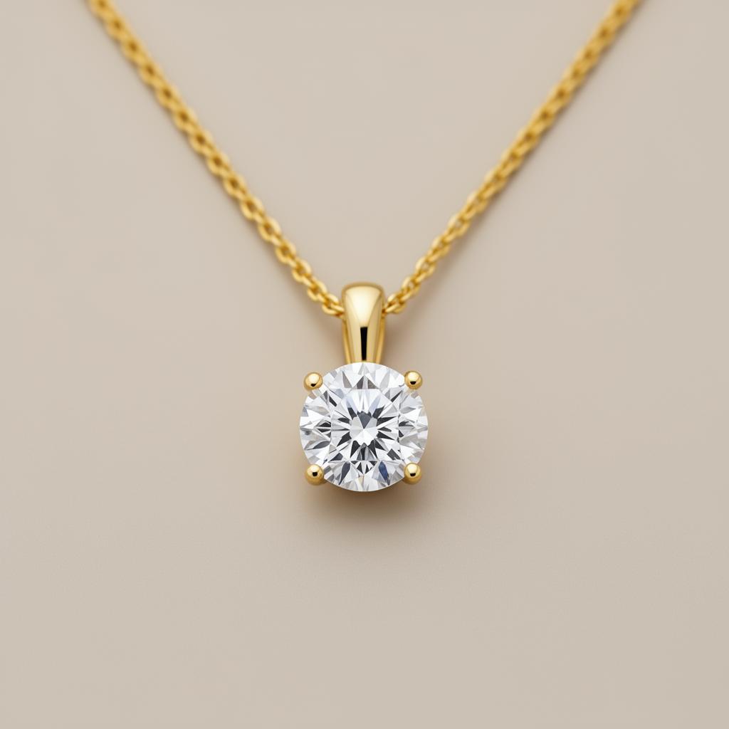 Solitaire Diamond Pendant Necklace