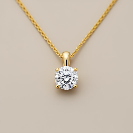 Solitaire Diamond Pendant Necklace