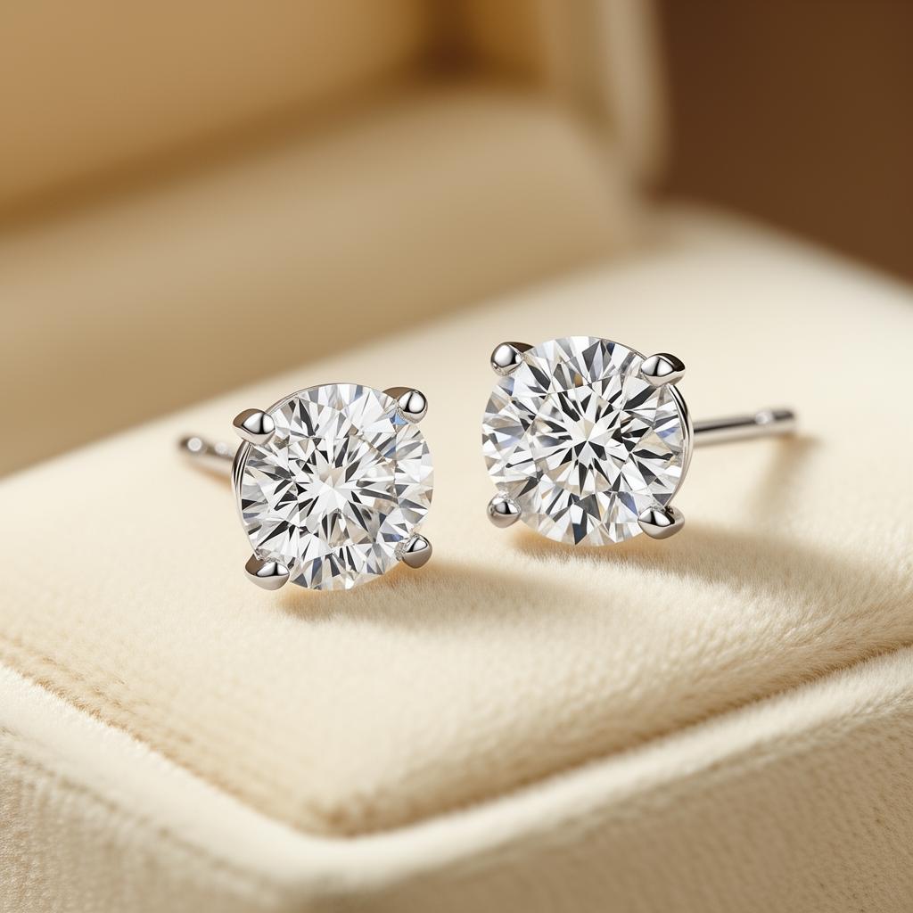 The Céleste Diamond Studs - 14k White Gold