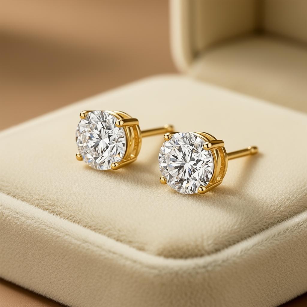 The Céleste Diamond Studs - 14k Yellow Gold