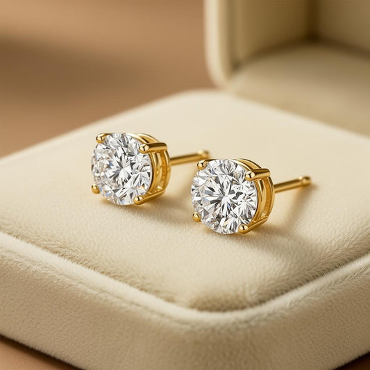 The Céleste Diamond Studs - 14k Yellow Gold
